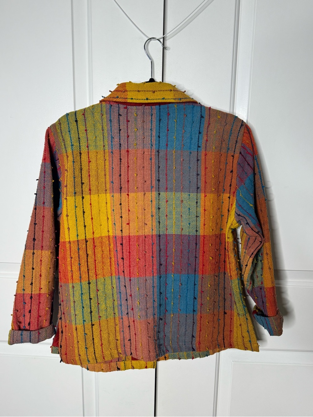 Multicolor Patchwork Button-Up Jacket - Multicolor - Picture 6 of 9